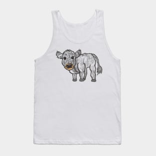 Grey fluffy cow Tank Top